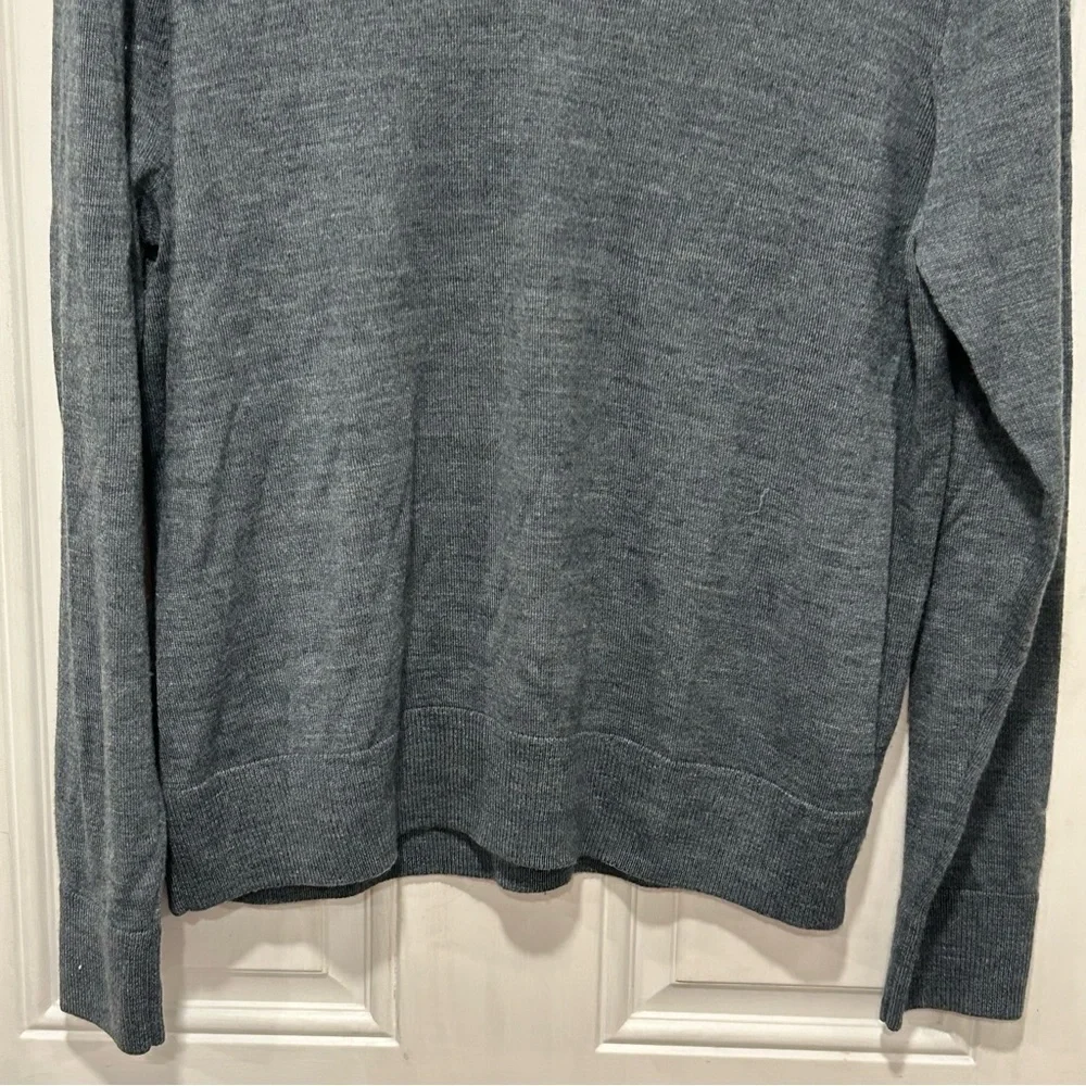 J.CREW Men’s Merino Wool-Blend Half-Zip Sweater, Blue-gray, Distinguished, Sz L